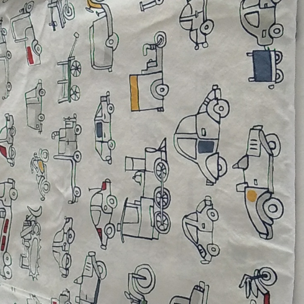 Pottery Barn Kids Twin Sheet Flat Transportation Car Prints
